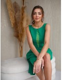 Flared dress with chiffon, green 1781 - Online store - Boutique